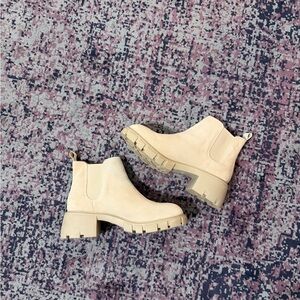 Steve Madden Beige Ankle Booties